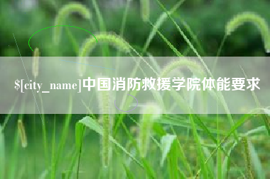 邵阳县中国消防救援学院体能要求
