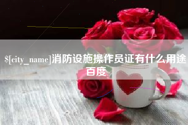 邵阳县消防设施操作员证有什么用途百度