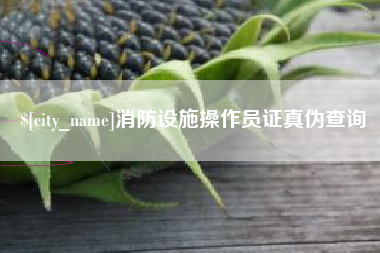 邵阳县消防设施操作员证真伪查询