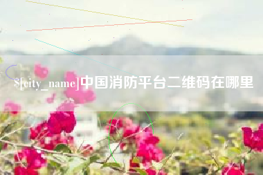 邵阳县中国消防平台二维码在哪里