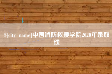邵阳县中国消防救援学院2020年录取线