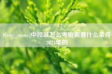 邵阳县中控证怎么考取需要什么条件2024年的