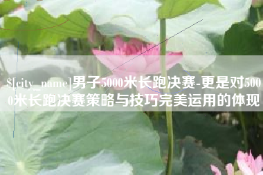 邵阳县男子5000米长跑决赛-更是对5000米长跑决赛策略与技巧完美运用的体现