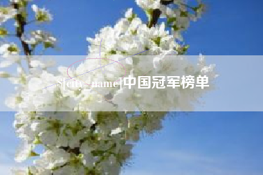 邵阳县中国冠军榜单