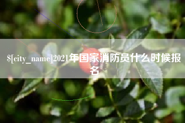 邵阳县2021年国家消防员什么时候报名